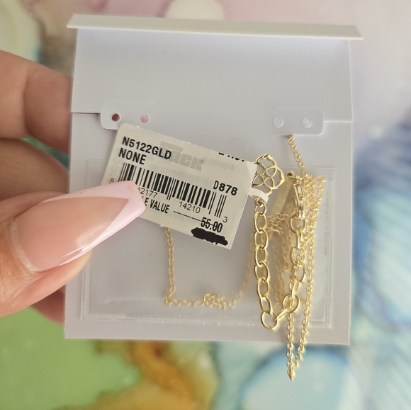 Kendra Scott Pink and Gold Geometric Necklace - Picture 3 of 4